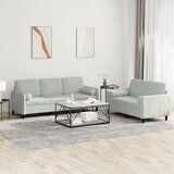 vidaXL 2-dijelni set sofa s jastucima svjetlosivi baršunasti Cijene