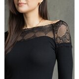 Gemre Black Spanish-style blouse with lace insert Vikija | Shoptok.si