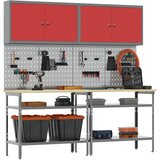  Set radnog stola 8 kom. Crvena i siva Čelik s prahom premazan | shoptok.hr