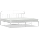  Metalni okvir za krevet s uzglavljem bijeli 200x200 cm | shoptok.hr