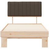  Krevetni okvir s tapiciranim uzglavljem Sivo-smeđa 100 x 200 cm | shoptok.hr