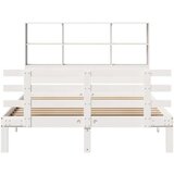 vidaXL Krevet s regalom z knjige bez madraca bijeli 120x190cm borovina | shoptok.hr