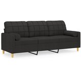  Trosjed s ukrasnim jastucima crni 180 cm od tkanine | Eponuda.com