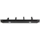 Logilink 19 cable management bar with 4 metal brackets and brush strip, black, OR106B