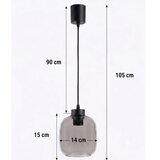 Brilagi LED luster na sajli R GLASS 1xE27/60W/230V Ø 14 cm crna/dimljeno-siva | Eponuda.com