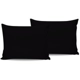 De Black Black Satin Pillowcase Set (2 Pieces) (EU) (IT) | ePonuda.com