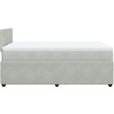 vidaXL Box spring postelja z vzmetnico svetlo siva 120x190 cm žamet | Shoptok.si