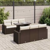  7-dijelni set vrtnih sofa od poliratana s jastucima smeđi | shoptok.hr