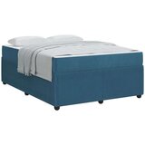  Posteljni okvir z vzmetnico Modra 140 x 200 cm Žamet | Shoptok.si