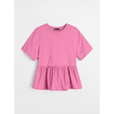 Sinsay Jednostavna pamučna bluza s peplumom | shoptok.hr