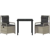  Vrtni set za objed 3 pcs Svijetlo siva poliratan | shoptok.hr