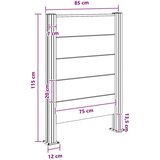  Ograda za kante za smeće Siva 85 x 12 x 115 cm Aluminij i WPC - Siva I oblik 85 cm | shoptok.hr