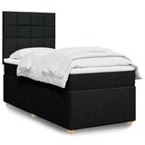 vidaXL Box spring postelja z vzmetnico črna 90x200 cm blago | Shoptok.si