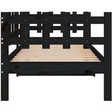 Dnevna postelja črna 90x200 cm trdna borovina, (20724444) | Shoptok.si