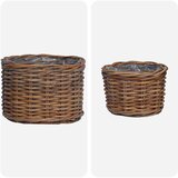  Saksija Košara s pohranom 2 pcs Smeđa Kubu Ratan - Smeđa | shoptok.hr