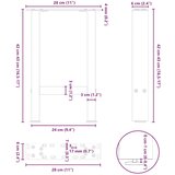 vidaXL noge kavne mizice antracit 2 kosa 28x(42-43) cm jeklo | Shoptok.si