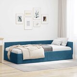  Kutni okvir kreveta s uzglavljem Plava 90 cm x 200 cm Baršun | shoptok.hr