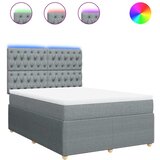  Krevet s oprugama i madracem svjetlosivi 140x190 cm od tkanine | shoptok.hr