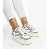 Gemre Gray-white leather sneakers on a thick sole Kawthar | shoptok.hr
