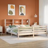 vidaXL Knjižna postelja brez vzmetnice 200x200 cm trdna borovina Cene