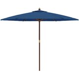  Vrtni suncobran s drvenim stupom azurnoplava 299 x 240 cm | Eponuda.com