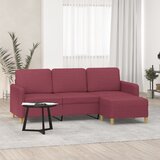  Trosjed s tabureom crvena boja vina 180 cm od tkanine | shoptok.hr