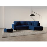 Cosmopolitan Design Plava baršunasti sklopiva/s prostorom za odlaganje kutna garnitura (s desnim kutom/u obliku slova L) Kyoto – | shoptok.hr