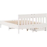 vidaXL Okvir kreveta bez madraca bijeli 135 x 190 cm masivna borovina | shoptok.hr