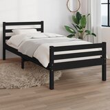  Okvir za krevet od masivnog drva crni 100 x 200 cm | shoptok.hr