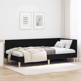 vidaXL Kotna postelja Drugo Črna 100 x 200 cm Tkanina in oblikovan les | Shoptok.si