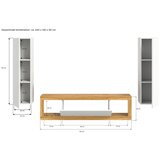 MID.YOU Dnevni Regal Tango, Barva Hrasta, Bela, 3-Delni | Shoptok.si