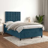Box spring krevet s madracem tamnoplavi 120 x 200 cm baršunasti Cijene