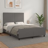 The Living Store Posteljni okvir z vzglavjem siv 140x200 cm umetno usnje - Posteljni Okvir Z Vzglavjem, (21525720) Cene