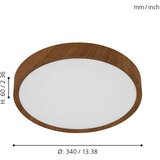 Eglo musurita stropna/1, led, 16,8w, 2000lm, prom 340, izgled drva/plastika/ | shoptok.hr