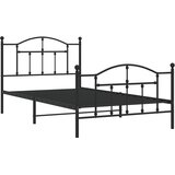  Metalni okvir kreveta uzglavlje i podnožje crni 107x203 cm | shoptok.hr