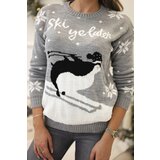 Kesi Grey sweater with Christmas motif | shoptok.hr