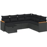  The Living Store Vrtna sedežna garnitura 7-delna z blazinami črn poli ratan - Vrtna Sedežna Garniture, (21461237) | Shoptok.si