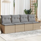 Maison Chic Vrtni kavč - Zunanji kavč z blazinami 4-sedežni bež poli ratan, (22043923) | Shoptok.si