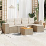  6-dijelni set vrtnih sofa s jastucima bež od poliratana | shoptok.hr