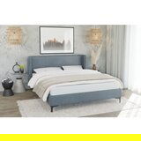 Ropez Modra oblazinjena zakonska postelja z letvenim dnom 180x200 cm Basti – | Shoptok.si