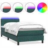 Box spring postelja z vzmetnico temno zelena 80x220 cm žamet, (21790712) | Shoptok.si