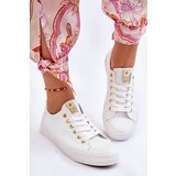 EVENTO Women's Classic Sneakers White And Gold Ecoma | shoptok.hr