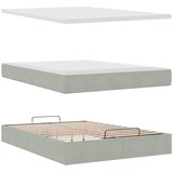  Otomanski krevet s madracem svijetlosivi 140x190 cm baršunasti | Eponuda.ba
