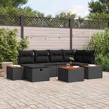  Sjedeća garnitura za vrt 7 pcs Crna 55 x 62 x 69 cm Poli ratan | Eponuda.ba