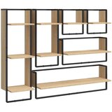  6-dijelni set zidnih polica boja hrasta od konstruiranog drva | shoptok.hr