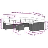  10-dijelni set vrtnih sofa s jastucima bež od poliratana 62 x 62 x 69 cm | Shoptok.si