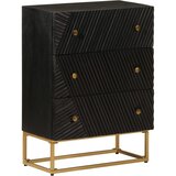  Ladičar crni 55 x 30 x 76 cm od masivnog drva manga i željeza | shoptok.hr