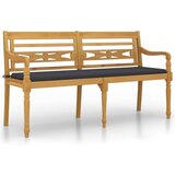  Klop Batavia z antracitno blazino 150 cm trdna tikovina, (20658117) | Shoptok.si