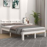 The Living Store Posteljni okvir bel iz trdnega lesa 180x200 cm - Posteljni Okvir, (21530715) | Shoptok.si