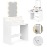  Kozmetički toaletni stolić s ogledalom i LED rasvjetom, 3 boje svjetla s podešavanjem svjetline, ModernHome | shoptok.hr